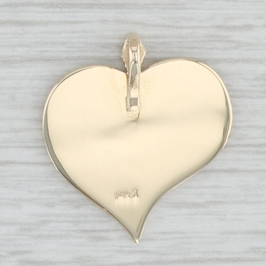 Light Gray Mother's Angel Heraldic Cherub Pendant 14k Yellow Gold Engravable