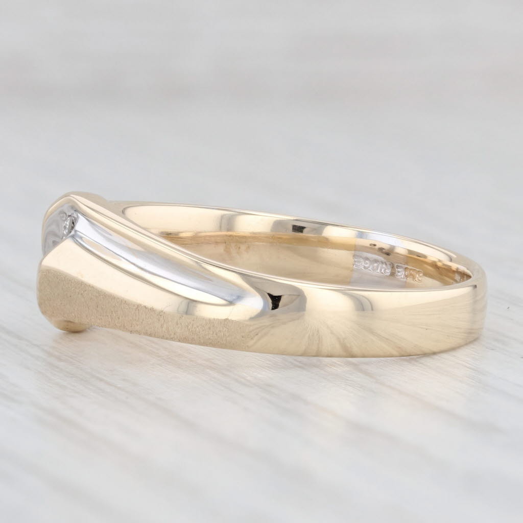 Light Gray 0.12ctw Diamond Men's Ring 14k Yellow Gold Size 10.75 Band