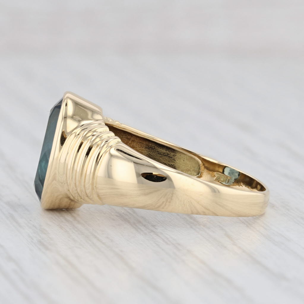 Light Gray 4.80ct London Blue Topaz Oval Solitaire Ring 18k Yellow Gold Size 9.5