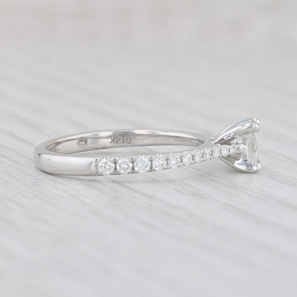 Light Gray New 0.73ctw Diamond Ring 14k White Gold Size 6.75 Princess Solitaire