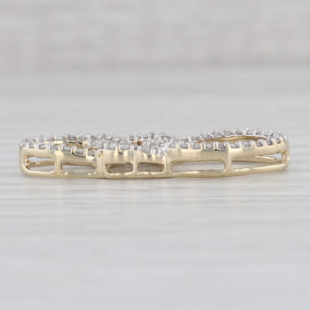 Light Gray 0.30ctw Diamond Interlocking Circles Pendant 10k Yellow Gold Floating Drop