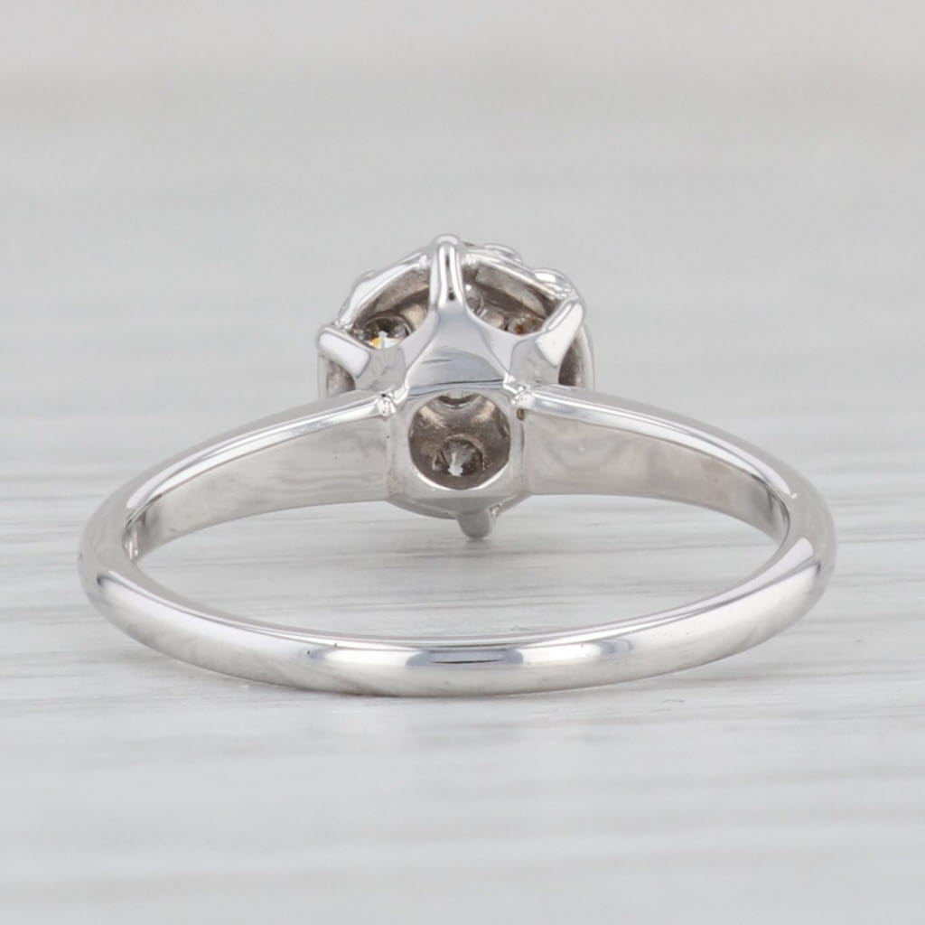 Light Gray Vintage 0.32ctw Diamond Cluster Engagement Ring 14k White Gold Size 6.25