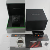 Light Gray Hamilton Matrix PSR MTX Mens 41mm Black PVD Digital Wrist Watch Bracelet & Box
