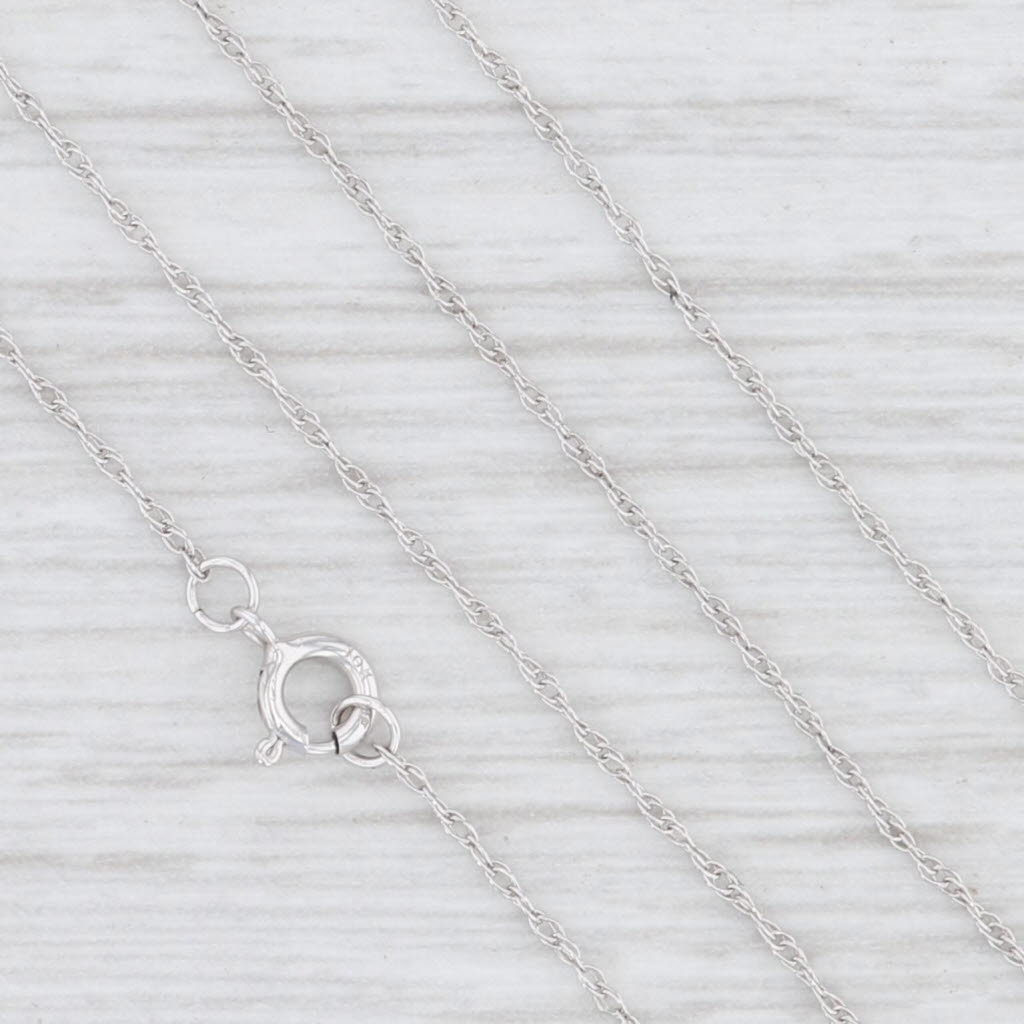 Light Gray New Amethyst Synthetic White Sapphire Halo Pendant Necklace 10k White Gold 18"