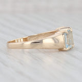 Light Gray 1.60ctw 3-Stone Aquamarine Ring 14k Yellow Gold Size 8 March Birthstone