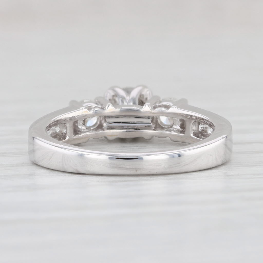 Light Gray 0.92ctw 3Stone Diamond Engagement Ring 14k White Gold Size 6.5 Round Cut