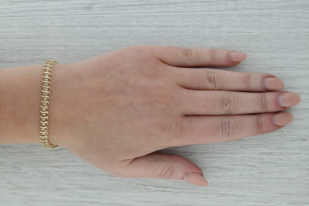 Dark Gray 1.90ctw Diamond Tennis Bracelet 7" 10k Yellow Gold 5mm