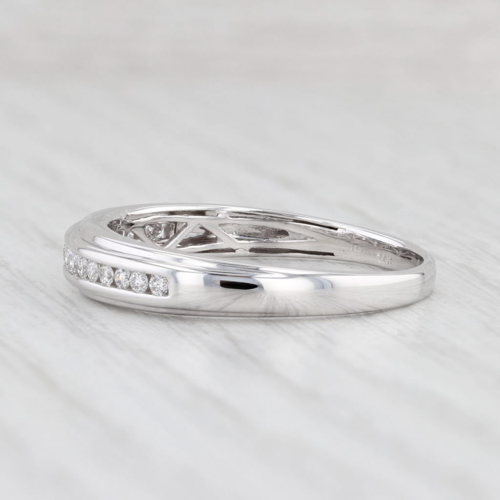 Light Gray 0.25ctw Diamond Men’s Wedding Band 14k White Gold Ring Size 11.5