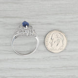 Gray 1.90ctw Marquise Lab Created Sapphire Ring 10k White Gold Size 8.25