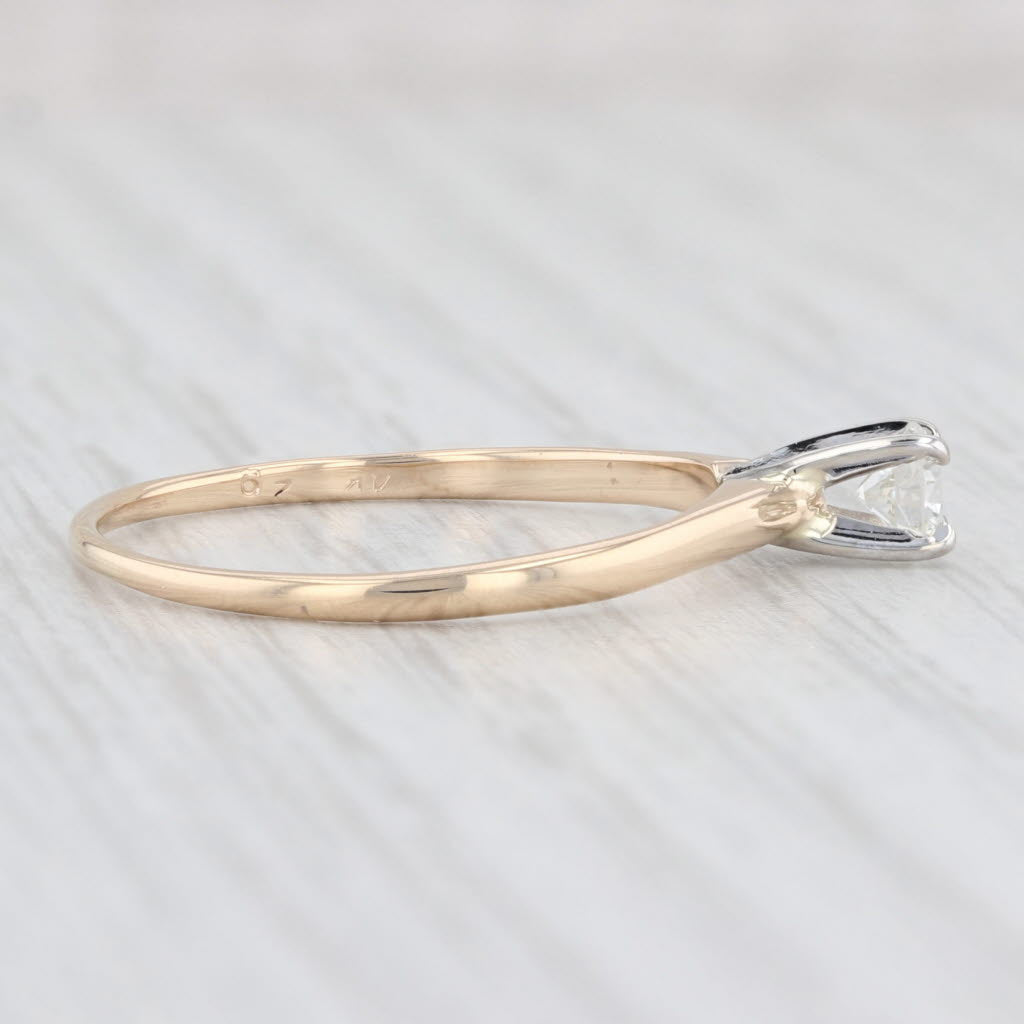 Light Gray 0.29ctw Round Diamond Engagement Ring 14k White Yellow Gold Size 9.25