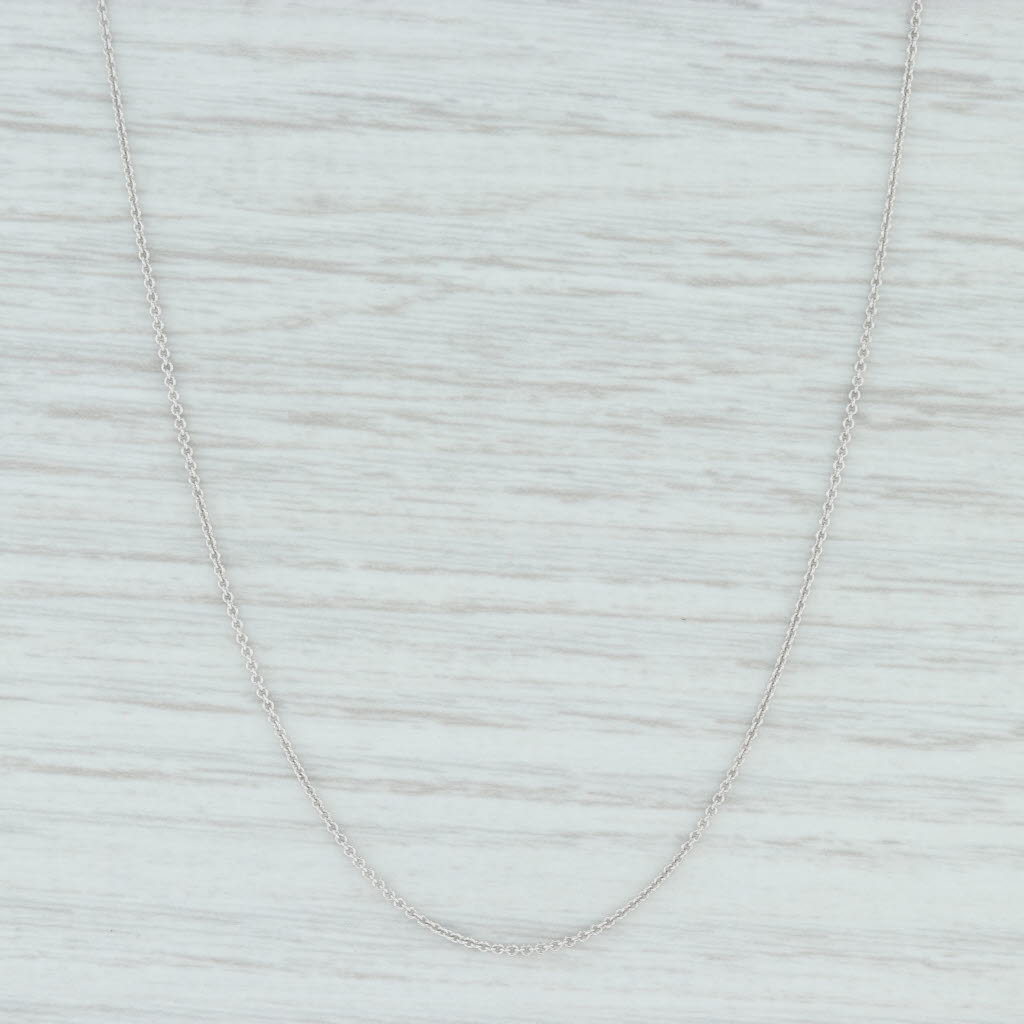 Light Gray New Round Cable Chain Necklace 14k White Gold 16" 0.8mm Lobster Clasp