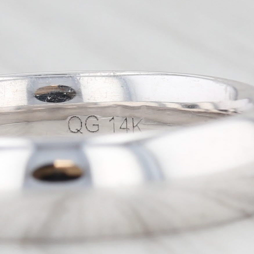 Light Gray Classic Comfort Fit Wedding Band 14k White Gold Size 8.75 Ring