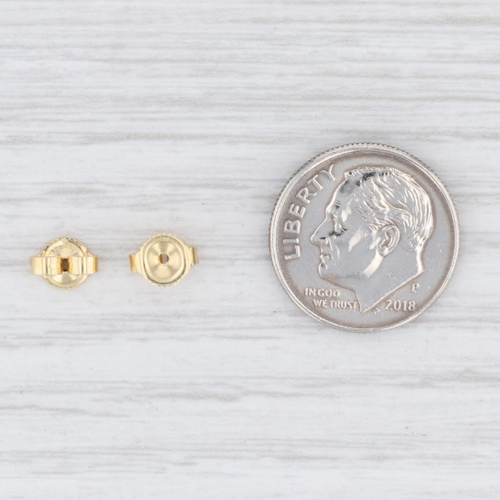 Light Gray New Set of 2 18k Yellow Gold Earring Backs Push On Butterfly Pair