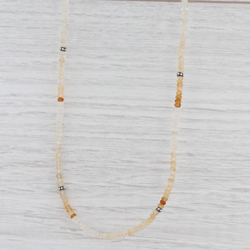 Light Gray New Nina Nguyen Harmony Citrine Bead Necklace Sterling Silver 32-36.5" Long