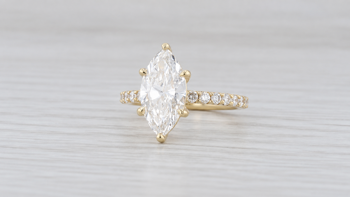 Marquise diamond engagement ring in yellow gold from Jewelry Authority