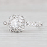 0.55ctw Round Diamond Halo Engagement Ring 14k White Gold Size 6.5