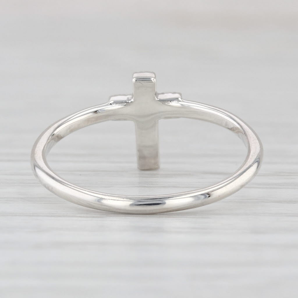Effy Diamond Cross Ring Sterling Silver Size 7