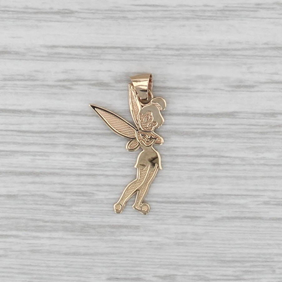 Disney Tinkerbell Pendant 10k Yellow Gold Cartoon Fairy
