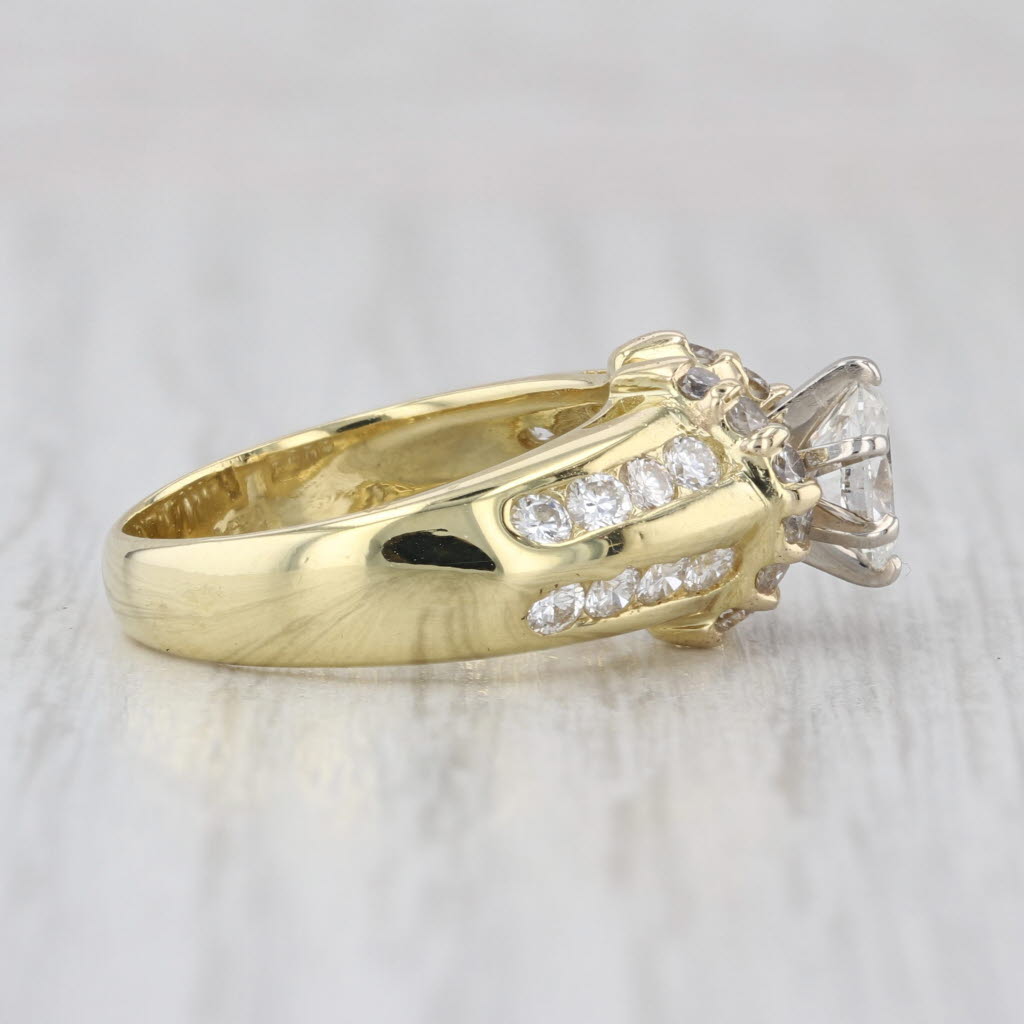 1.34ctw Oval Diamond Engagement Ring 18k Yellow Gold Size