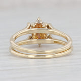 Light Gray 0.86ctw Citrine Amethyst Diamond Reversible Ring 14k Yellow Gold Size 7