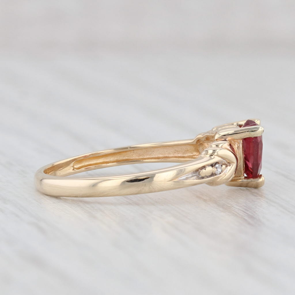 Light Gray Vintage Richard Klein 0.78ct Garnet Heart Ring 14k Gold Sz 7 January Birthstone