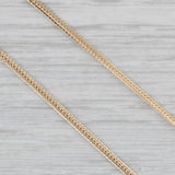 2.11ctw Blue Topaz Diamond Necklace 14k Yellow Gold Herringbone Chain 16"