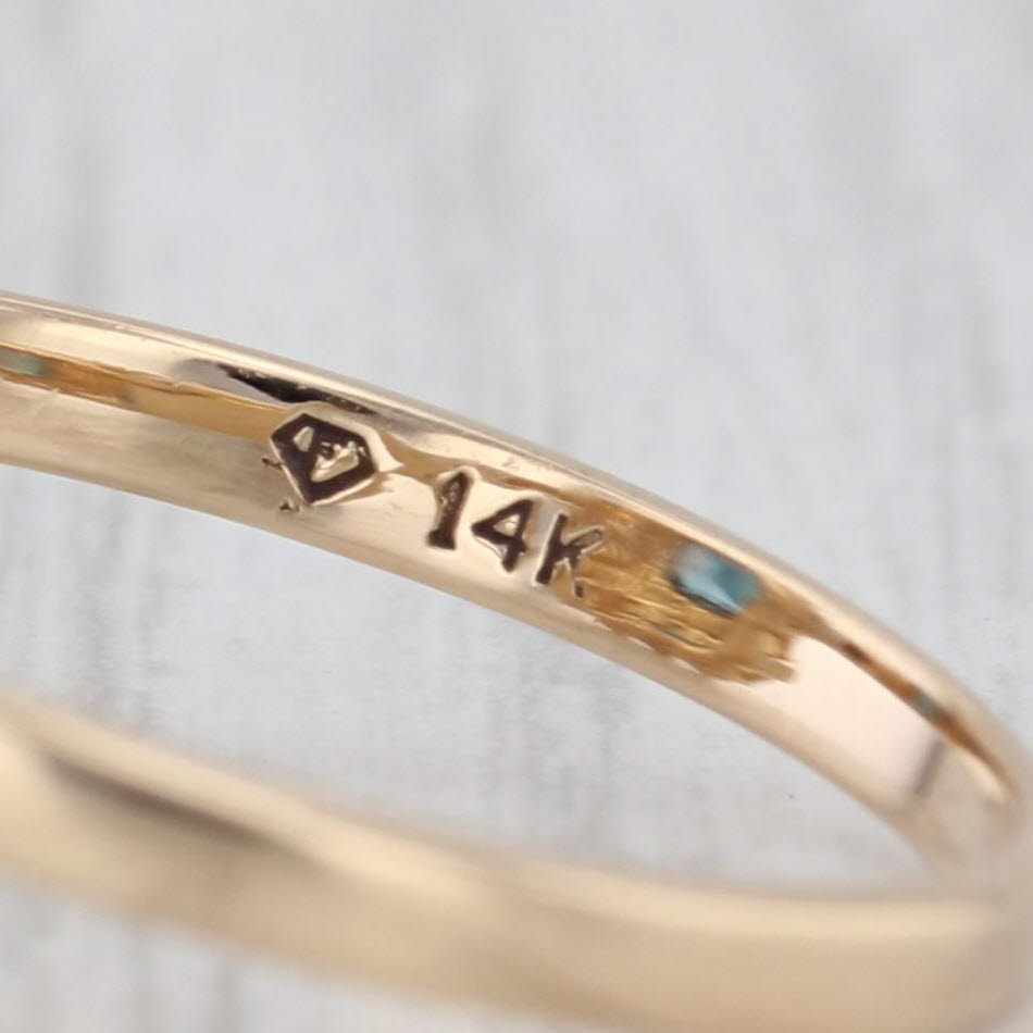 1.70ct Blue Topaz Opal Halo Ring 14k Yellow Gold Size 8