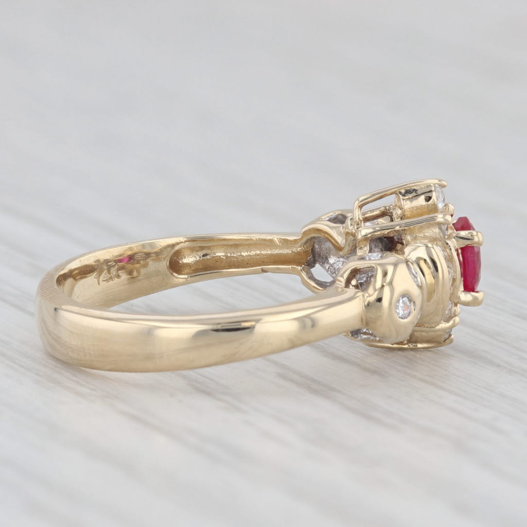 Light Gray 0.60ctw Lab Created Ruby Cubic Zirconia Ring 14k Yellow Gold Size 5.75