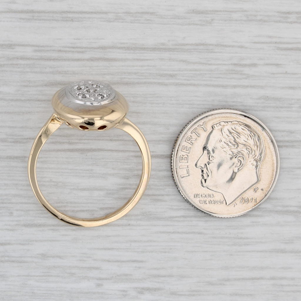 Gray Diamond Cluster Ring 10k Yellow Gold Size 7