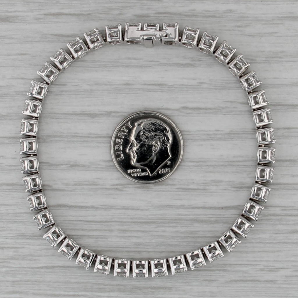 New 11.13ctw Lab Grown Diamond Tennis Bracelet 14k White Gold 6.75" 4.3mm