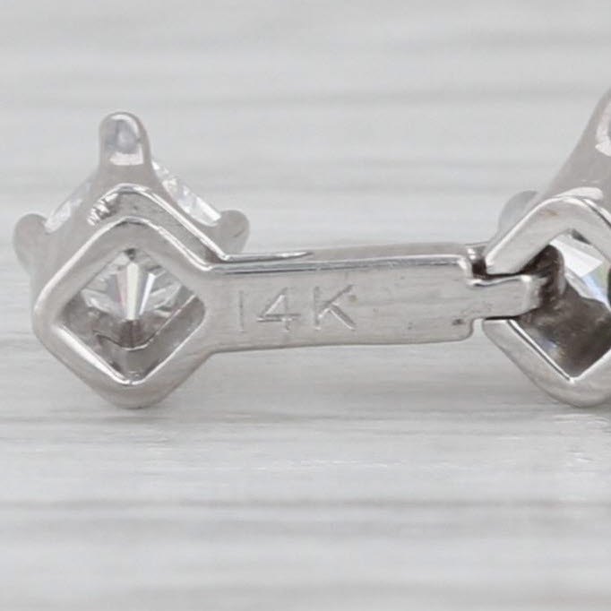 0.55ctw Graduated Princess Diamond Journey Pendant 14k White Gold