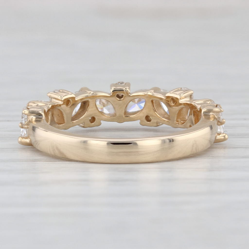 1.47ctw Moissanite Wedding Anniversary Ring 14k Gold Stackable Band Size 7.5