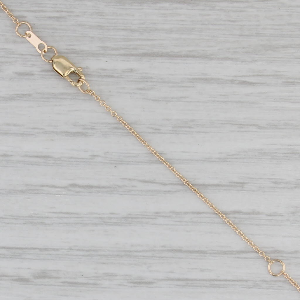 New 0.51ct Marquise Diamond Necklace 14k Yellow Gold 16.5" 18.5" Cable Chain