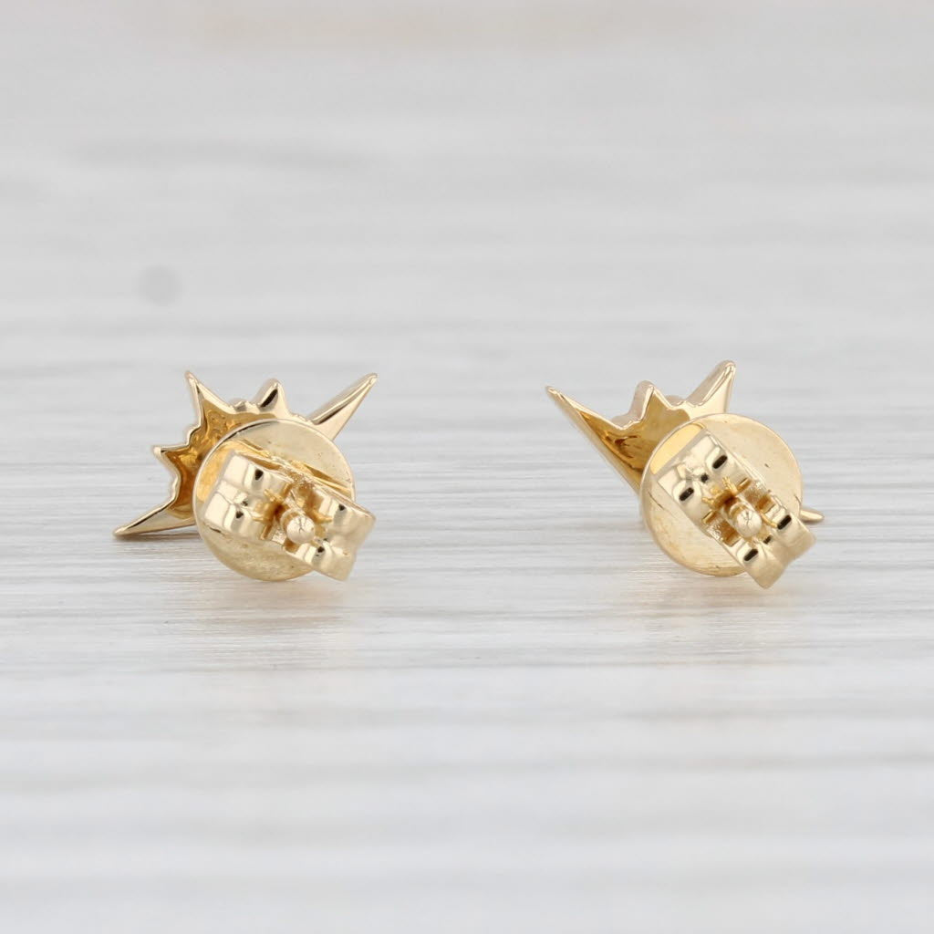 Light Gray New Small Diamond Stud Earrings 14k Yellow Gold