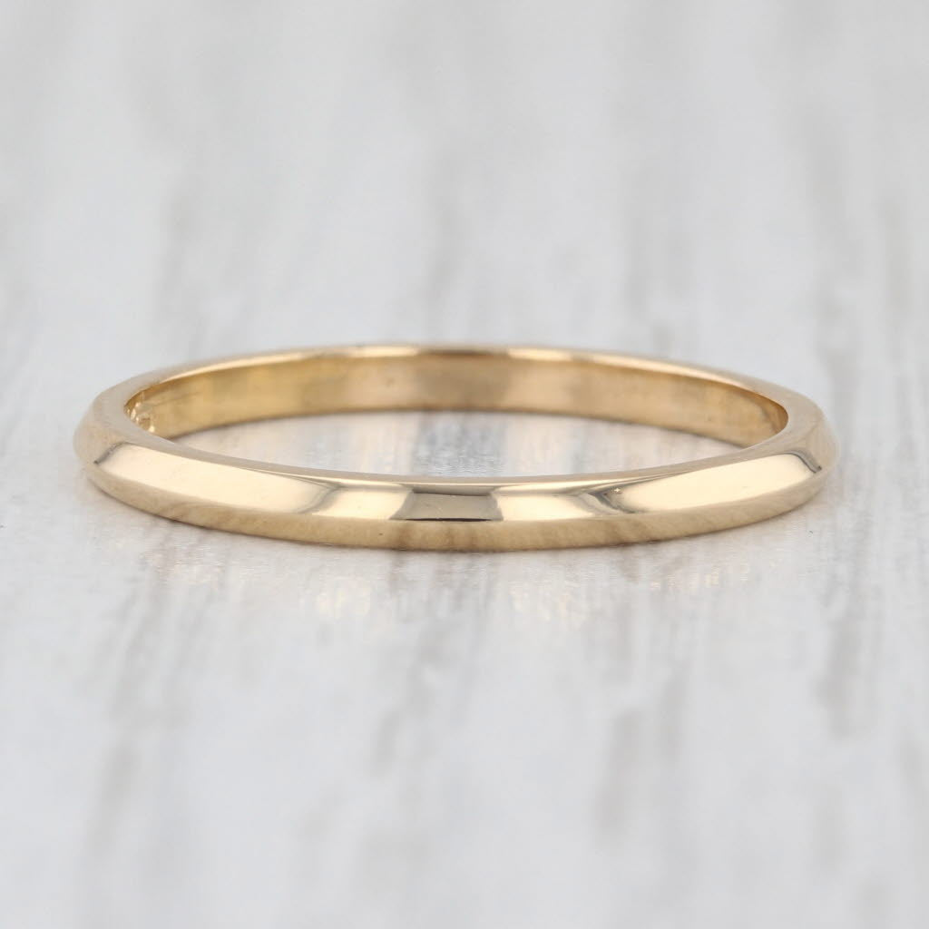 Vintage 18k Yellow Gold Classic Beveled Wedding Band Size 7 Ring 1.8mm