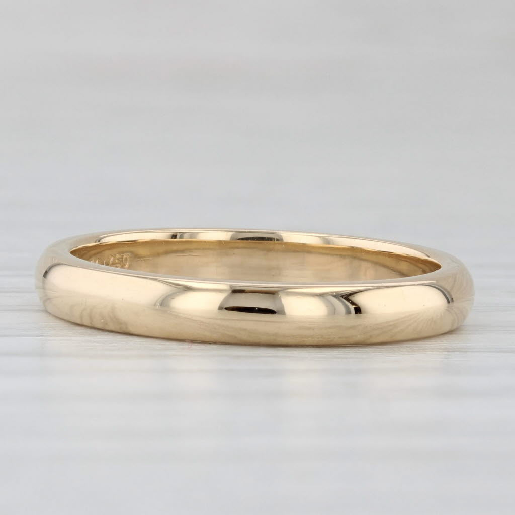 Light Gray Tiffany & Co Classic 18k Yellow Gold Size 6.5 Ring Boxes Wedding Band