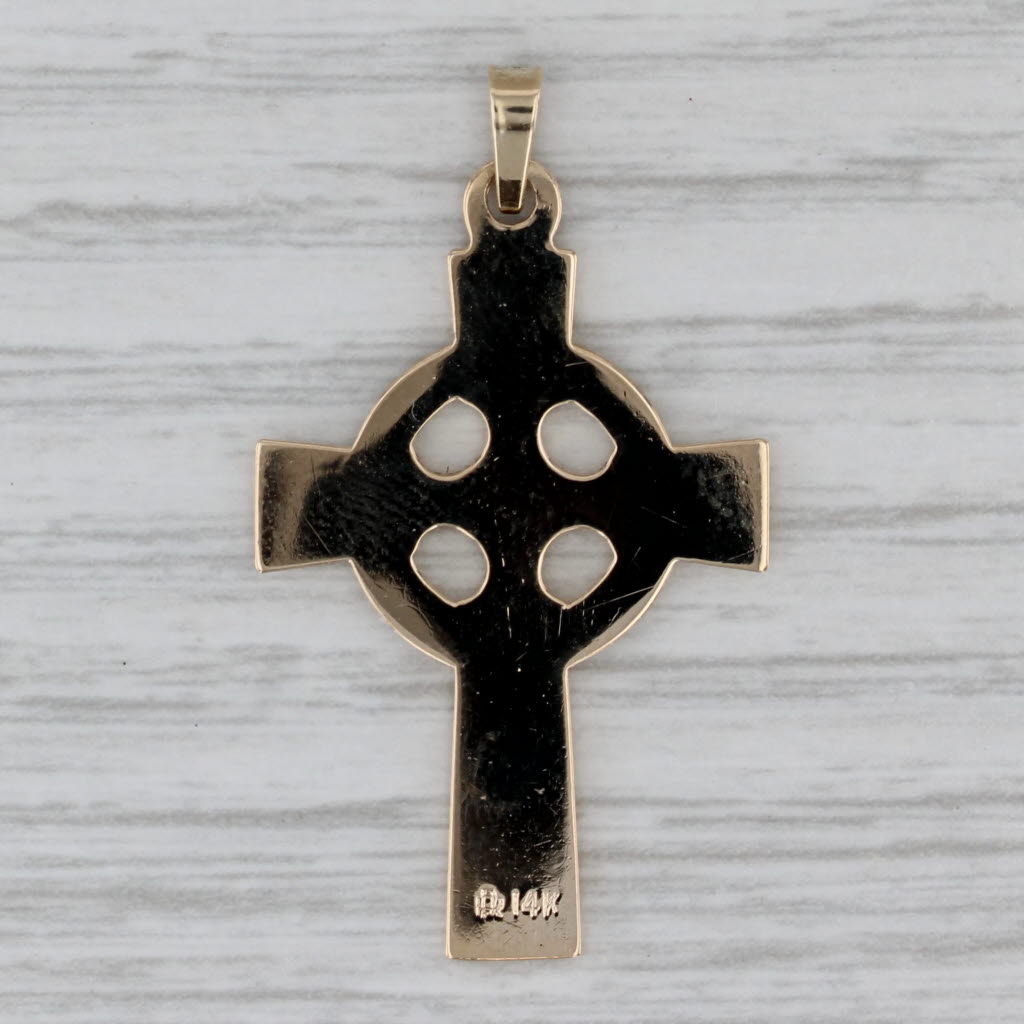 Celtic Cross Pendant 14k Yellow Gold Religious Jewelry