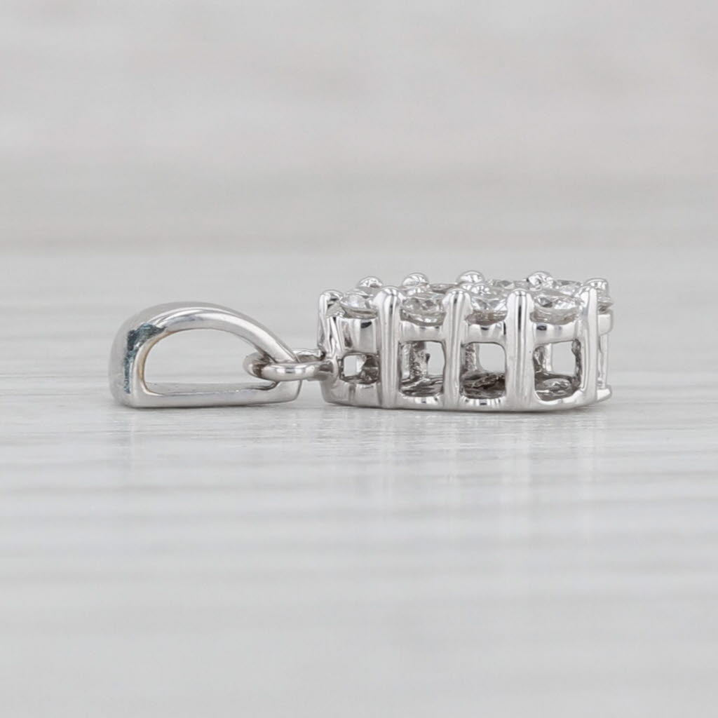 0.40ctw Diamond Cluster Teardrop Pendant 18k White Gold Small Drop
