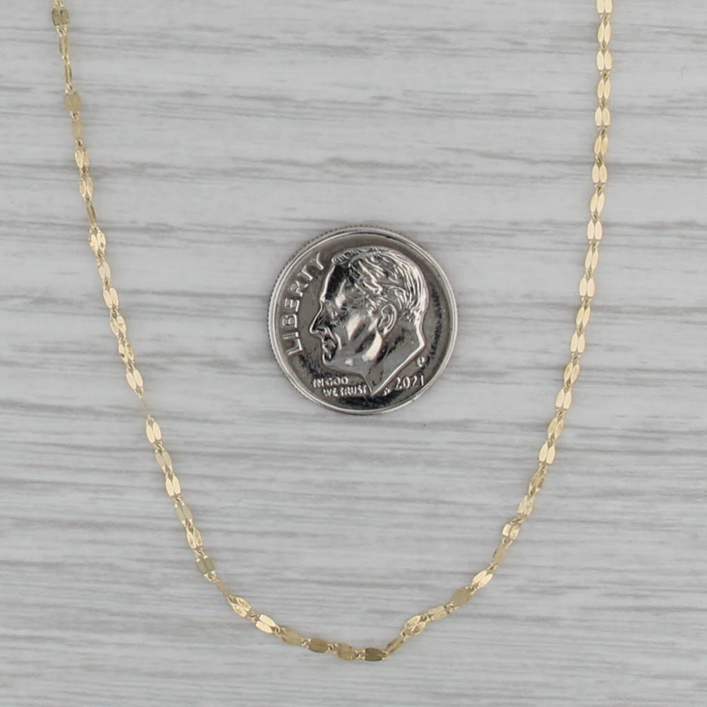 Mirror Chain Necklace 14k Yellow Gold Ring Toggle Clasp 18.25" 1.5mm Italy