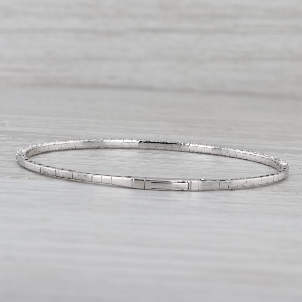 Gray New 1.95ctw Diamond Flexible Bangle Tennis Bracelet 14k White Gold 6.75"