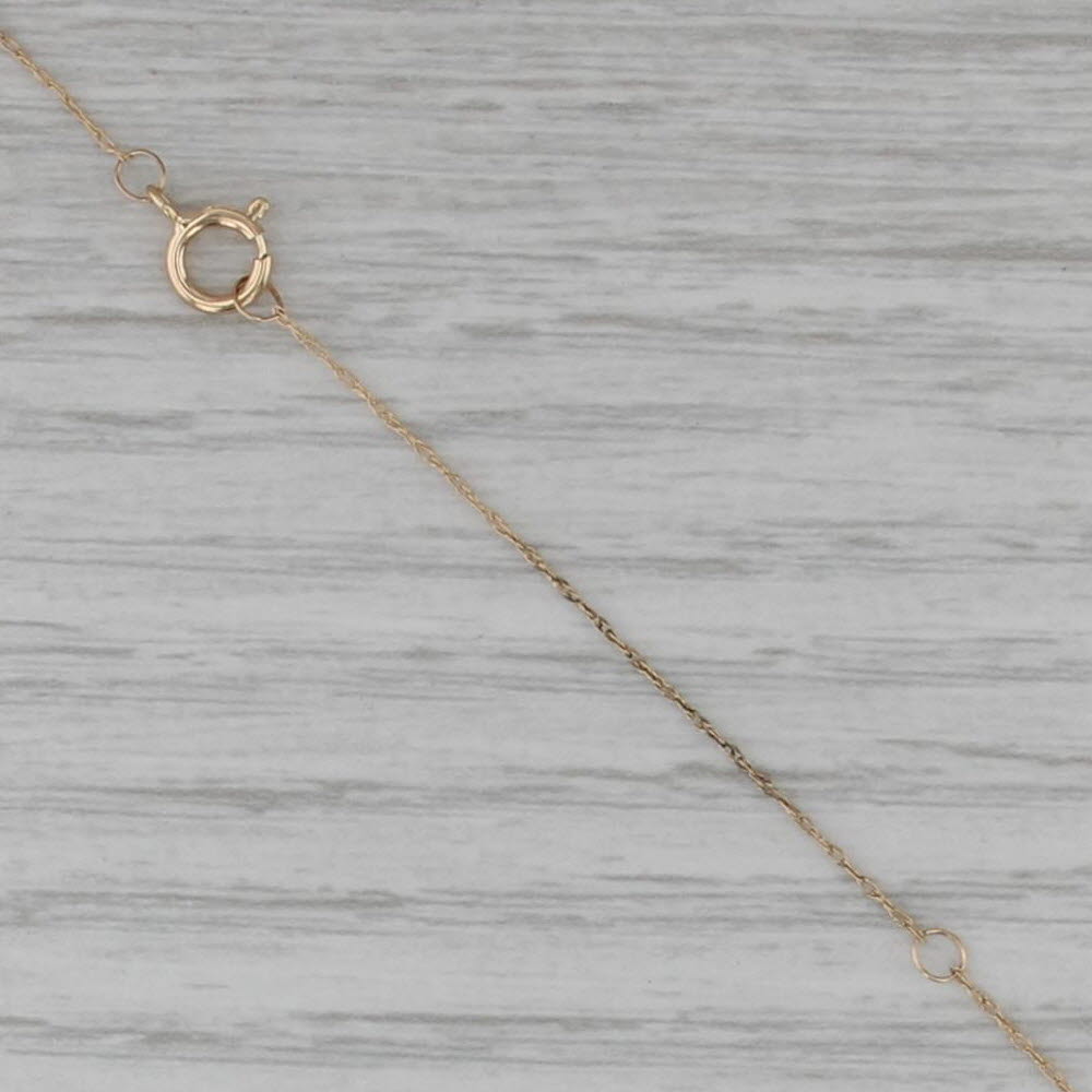 1.25ct Round Cubic Zirconia Pendant Necklace 14k Yellow Gold 16-18" Rope Chain