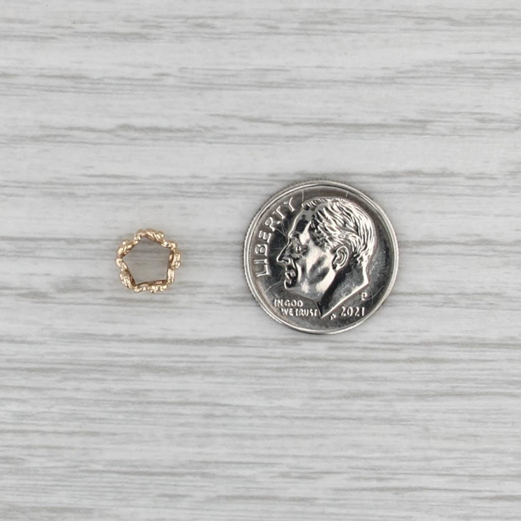 Authentic Pandora Trinity Spacer Charm 14k Gold Retired Bead 750451 Flower