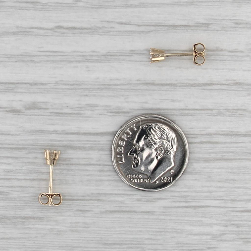 0.19ctw Round Solitaire Diamond Stud Earrings 14k Yellow Gold Studs