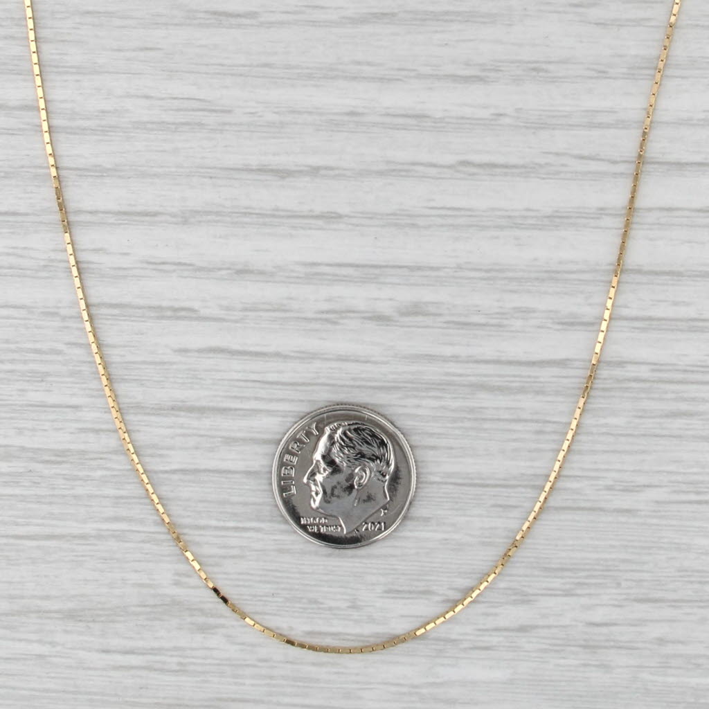 23.75" 0.6mm Box Chain Necklace 14k Yellow Gold Italian