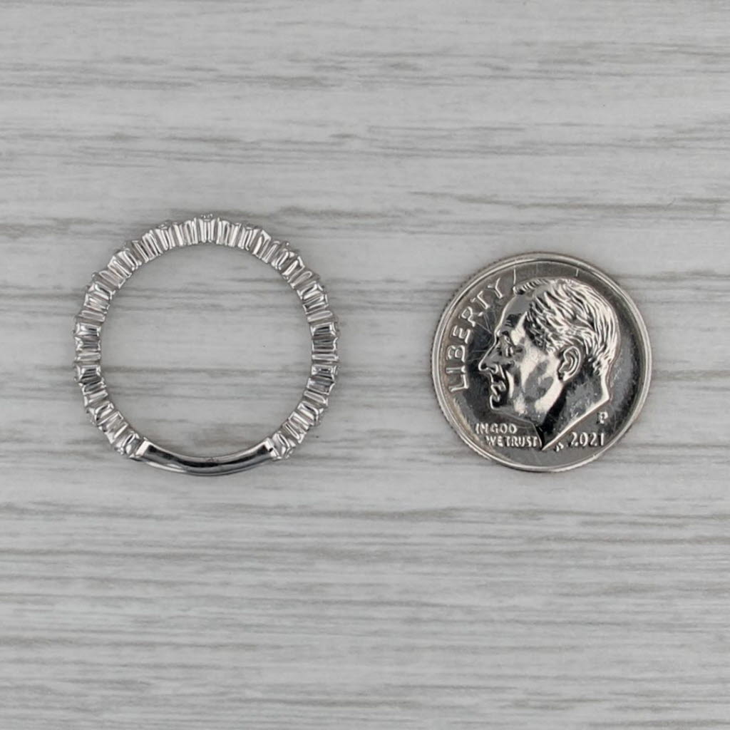 0.18ctw Diamond Wedding Anniversary Band 18k White Gold Stackable Size 6.5