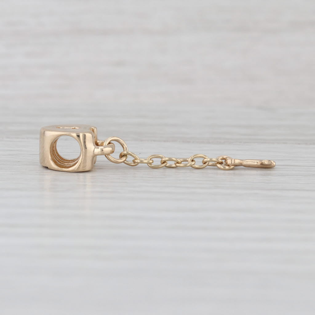 Authentic Pandora Heart Lock & Key Charm 750341 14k Gold Bead Retired