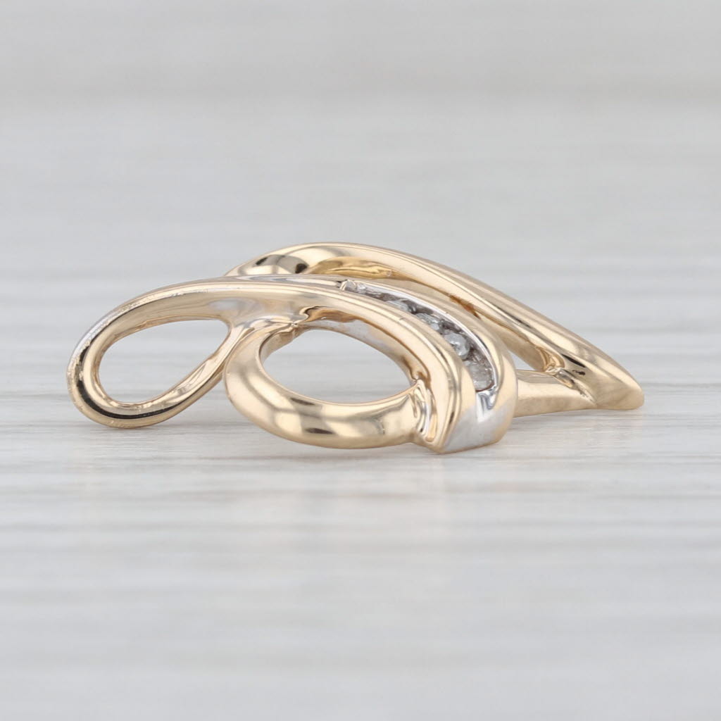 Diamond Overlay Open Heart Pendant 10k Yellow Gold