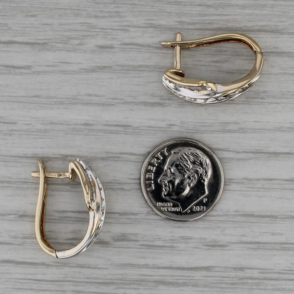 0.90ctw Diamond J-Hook Earrings 10k Yellow Gold Journey Drops