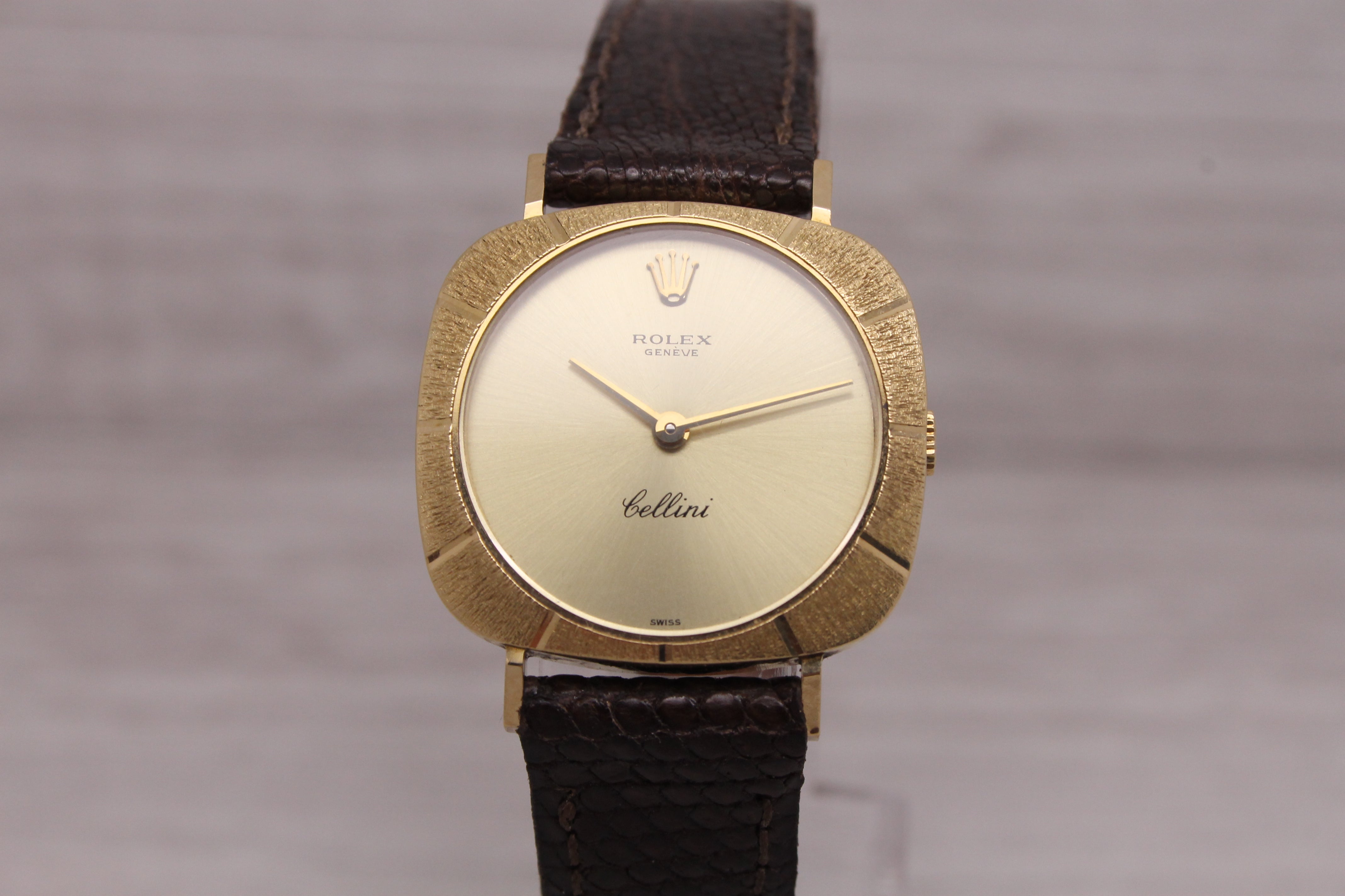 Rosy Brown Vintage 1970's Rolex Cellini 3878 Ladies 18k Yellow Gold Wrist Watch cal.1600