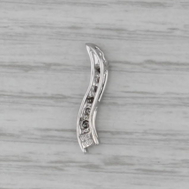 Small Diamond Journey Pendant 10k White Gold Floating Drop